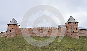 Fortification wall of Detinets in Veliky Novgorod