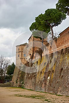 Fortification wall in Santarcangelo di Romagna photo