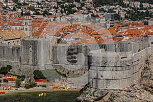 Fortification walls and Bokar fortress in Dubrovnik, Croat