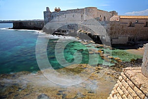 The fortifications of Castello Maniace (Maniace Castle) in Ortigia Island