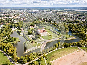 Fortifications of Kuressaare episcopal castle star fort, bastion fortress built by Teutonic Order, Saaremaa island, western