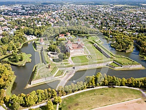 Fortifications of Kuressaare episcopal castle star fort, bastion fortress built by Teutonic Order, Saaremaa island, western