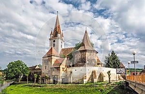 Fortified catholic church in Cristian Sibiu Romania. UNESCO heritage site and important touristic attraction