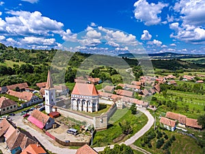 Fortified church Cloasterf. Traditional saxon village Transylvania