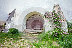 Fortified Church entrace gate at Viscri in Transylvania