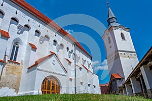 Fortified church in Romanian village Darjiu