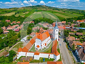 Fortified church in Romanian village Darjiu