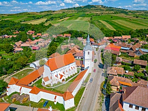 Fortified church in Romanian village Darjiu