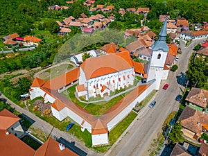 Fortified church in Romanian village Darjiu