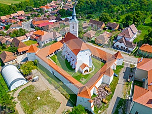 Fortified church in Romanian village Darjiu