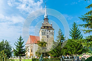 Fortified church in Saschiz, Transylvania, Romania