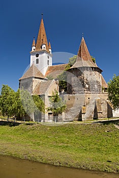 Fortified church in transylvanian village