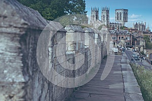 Fortified Cities,York Bar Walls with York Minster in the background,York, England