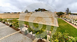 Fortified city walls, Mdina, Malta