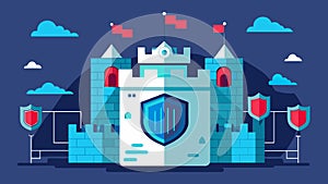 A fortified defense system that prevents unauthorized access to critical data.. Vector illustration. photo
