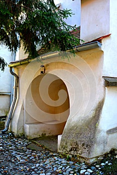 Fortified Lutheran Saxon church in Dealul Frumos, Schoenberg, a village in  in Sibiu County, Transylvania