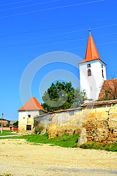 Fortified medieval evangelic saxon church in the village Bruiu - Braller, Transylvania, Romania