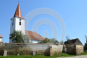 Fortified medieval saxon church in Bruiu - Braller, a commune in Sibiu County, Transylvania, Romania.