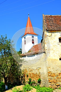 Fortified medieval saxon church in Bruiu - Braller, Transylvania, Romania.