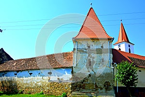 Fortified medieval saxon church in Bruiu - Braller, Transylvania, Romania.