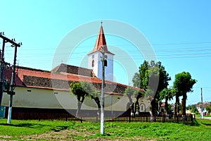 Fortified medieval saxon church in Bruiu - Braller, Transylvania, Romania.