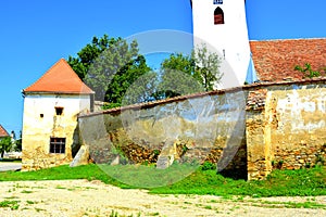 Fortified medieval saxon church in Bruiu - Braller, Transylvania, Romania.