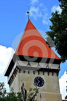 Fortified medieval saxon church in Dealu Frumos,, Transylvania, Romania. photo