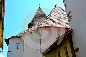 Fortified medieval saxon church in the village Veseud, Zied , Transylvania,Romania