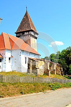 Fortified medieval saxon church in the village Veseud, Zied , Transylvania,Romania