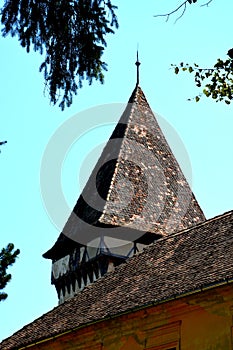 Fortified medieval saxon church in the village Veseud, Zied , Transylvania,Romania