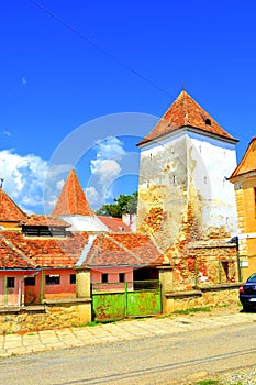 Fortified medieval saxon evangelic church in Agnita- Agnetheln, Transilvania, Romania