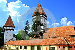 Fortified medieval saxon evangelic church in Agnita- Agnetheln, Transilvania, Romania