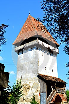 Fortified medieval saxon evangelic church in Agnita- Agnetheln, Transylvania, Romania.