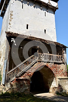 Fortified medieval saxon evangelic church in Agnita- Agnetheln, Transylvania, Romania.