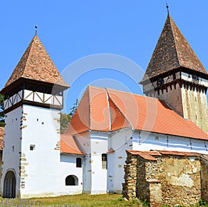 Fortified medieval saxon evangelic church in Veseud, Zied, Transilvania, Romania