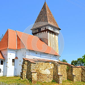 Fortified medieval saxon evangelic church in Veseud, Zied, Transilvania, Romania