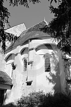 Opevněný středověký saský evangelický kostel v obec,,, rumunsko 
