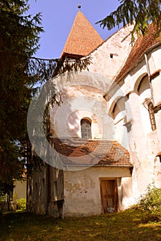 Fortified medieval saxon evangelic church in the village Somartin, Martinsberg, MÃ¤rtelsberg, Transylvania, Romania.