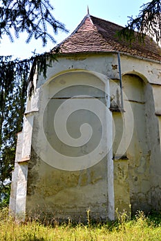 Fortified medieval saxon evangelic church in the village Somartin, Martinsberg, MÃ¤rtelsberg, Transylvania, Romania.