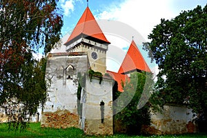 Fortified medieval saxon evanghelic church Dealul Frumos-Schoenberg, Transylvania, Romania