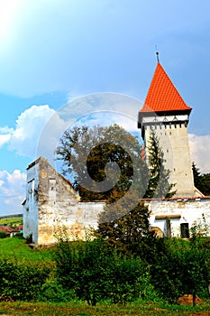 Fortified medieval saxon evanghelic church Dealul Frumos-Schoenberg, Transylvania, Romania