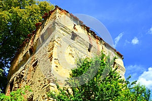 Fortified medieval saxon luteran church in the village Beia, Transylvania,Romania