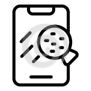Fortified phone glass icon outline vector. Mobile screen cover