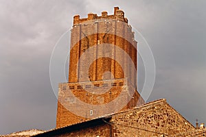 The fortified Tower of the Militia in Trajan`s Market in Rome photo