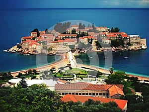 A fortified village dating back to the 15th century, the island of Sveti Stefan is a uniquely atmospheric setting of cobbled lanes
