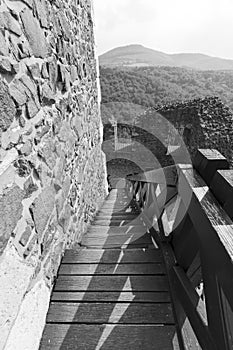 Fortified Wall of Holloko castle Hungary.