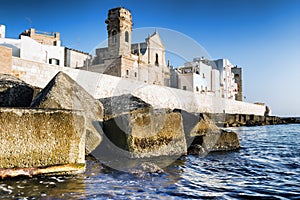 Fortified wall of Monopoli old town. Italy.