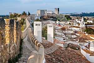 Fortified wall in Obidos, Portugal