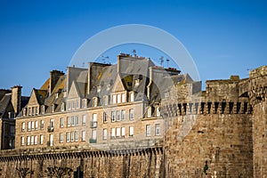 Fortified walls and city of Saint-Malo, Brittany, France