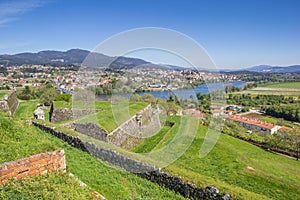 Fortified walls and river in Valenca do Minho